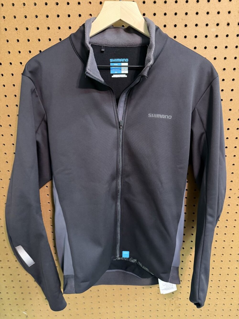 Shimano Men's Thermal Windproof Cycling Jacket Black Full Zip Size M